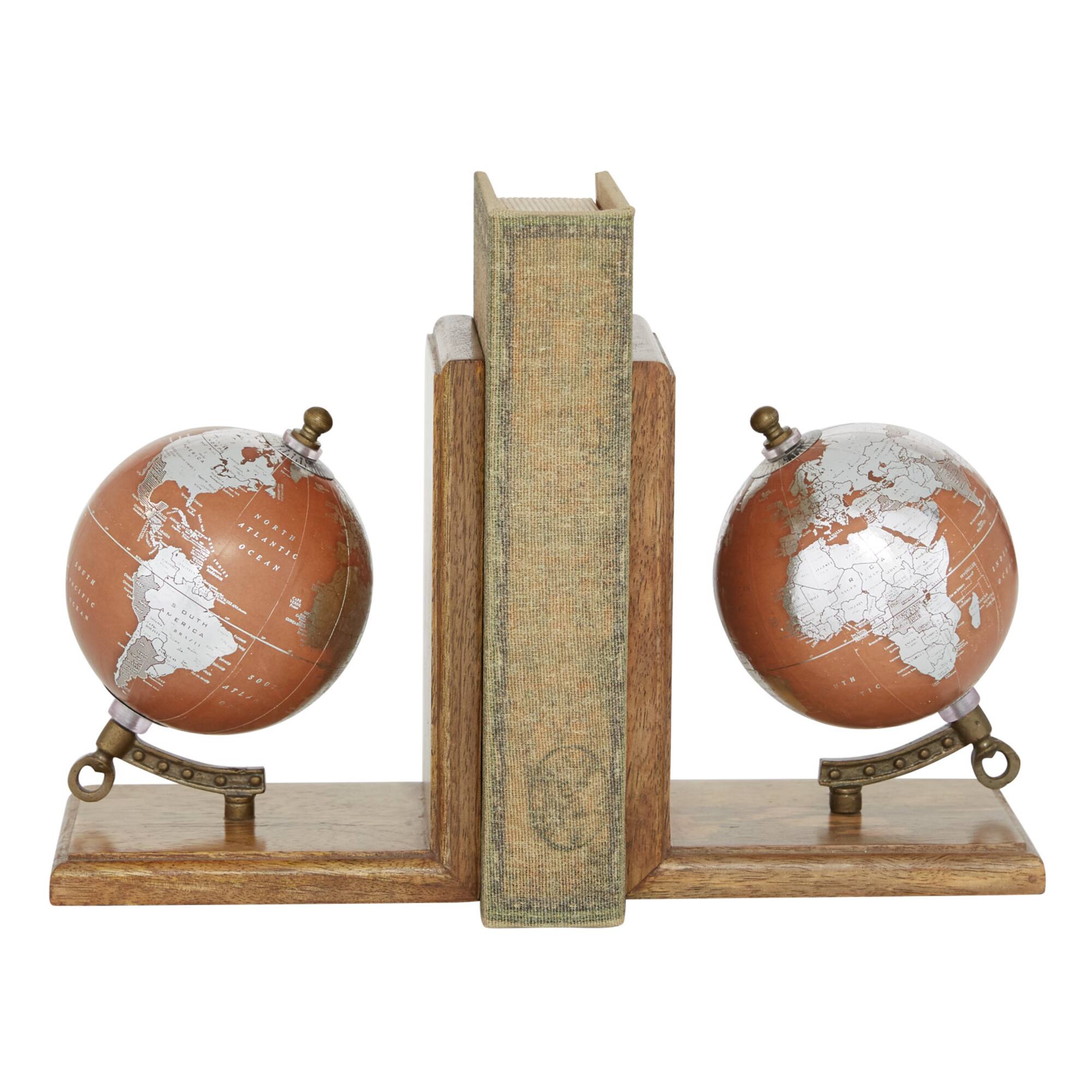 7.5" Copper Wood Traditional Bookends
